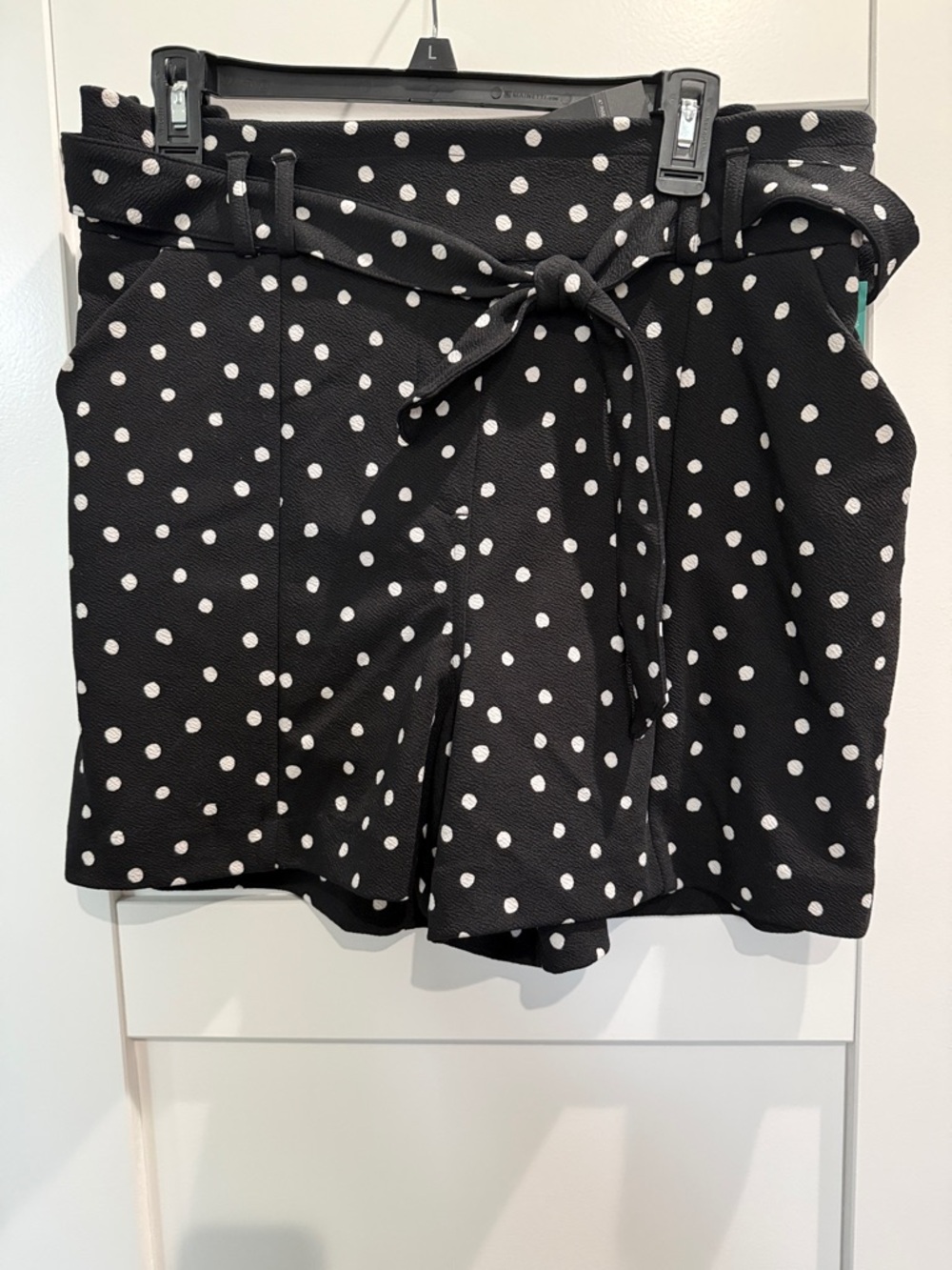 Maurices Black Shorts with White Polka Dots